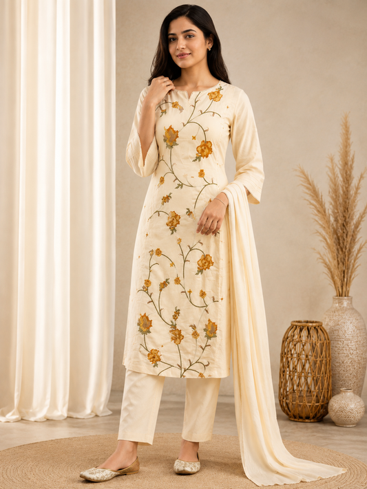 Gulnaar Grace Cotton 3-Piece Suit Set