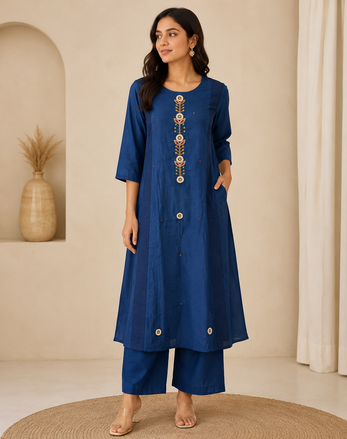 Neelam Mulchanderi Embroidered 3-Piece Suit Set
