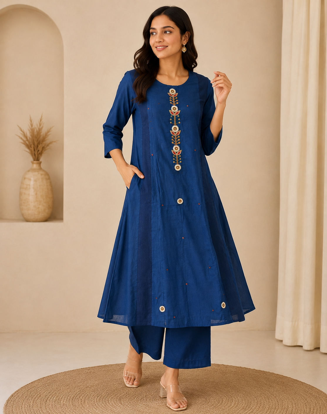 Neelam Mulchanderi Embroidered 3-Piece Suit Set