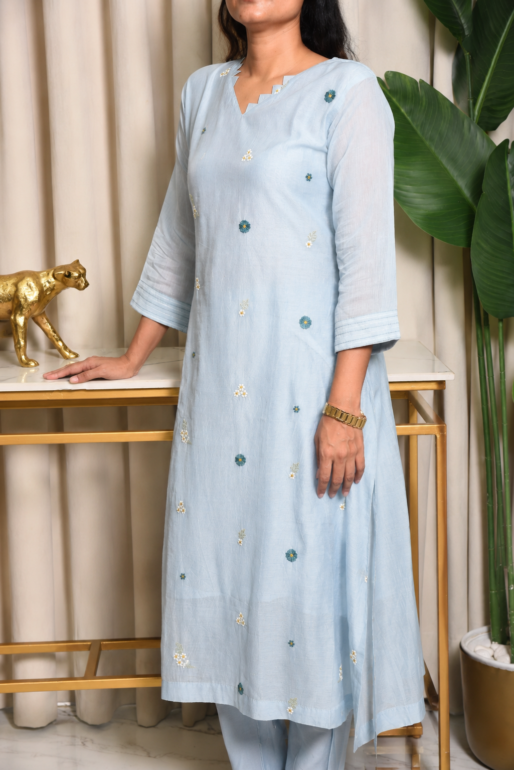 Meher Mulchanderi Embroidered 3-Piece Suit Set