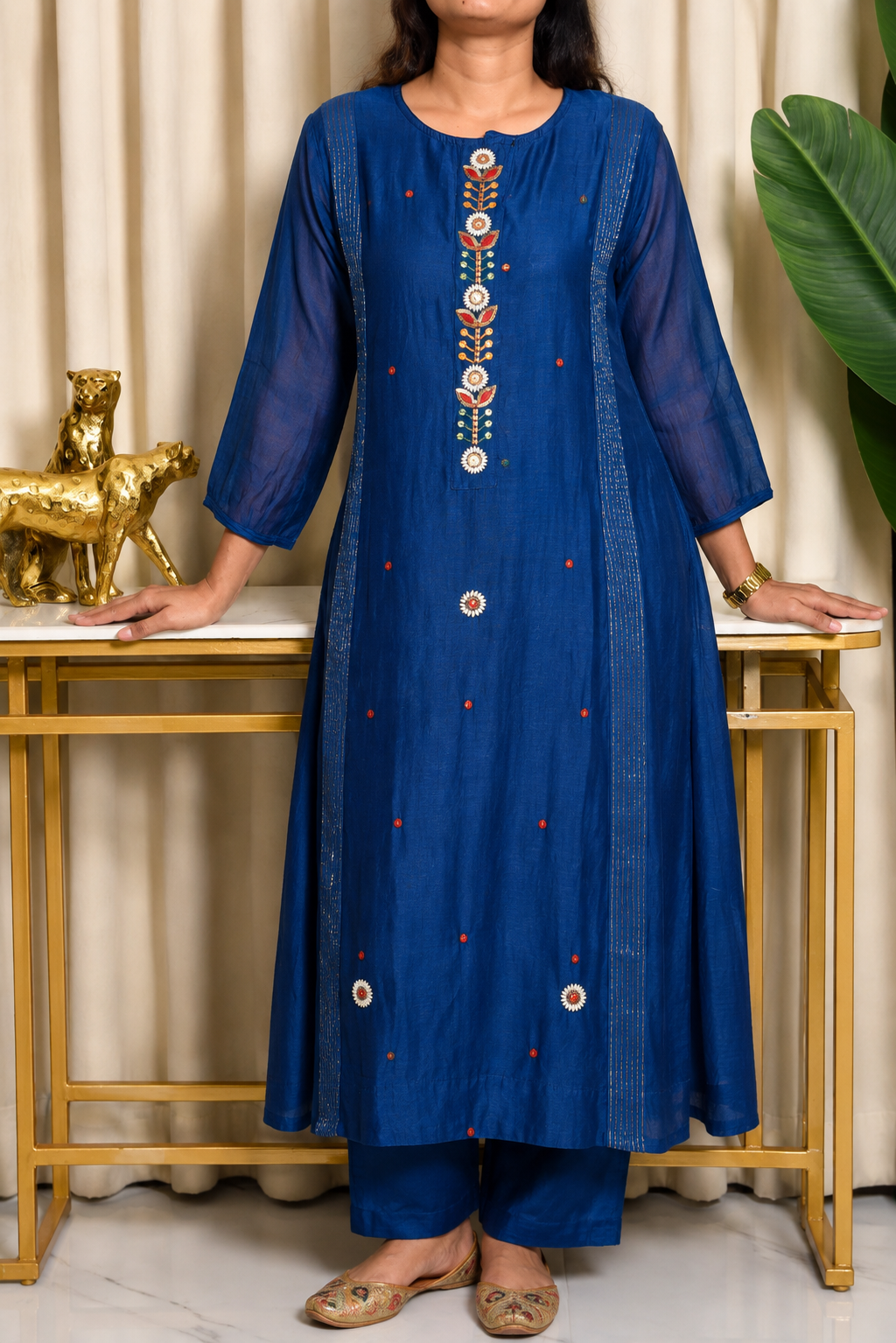 Neelam Mulchanderi Embroidered 3-Piece Suit Set