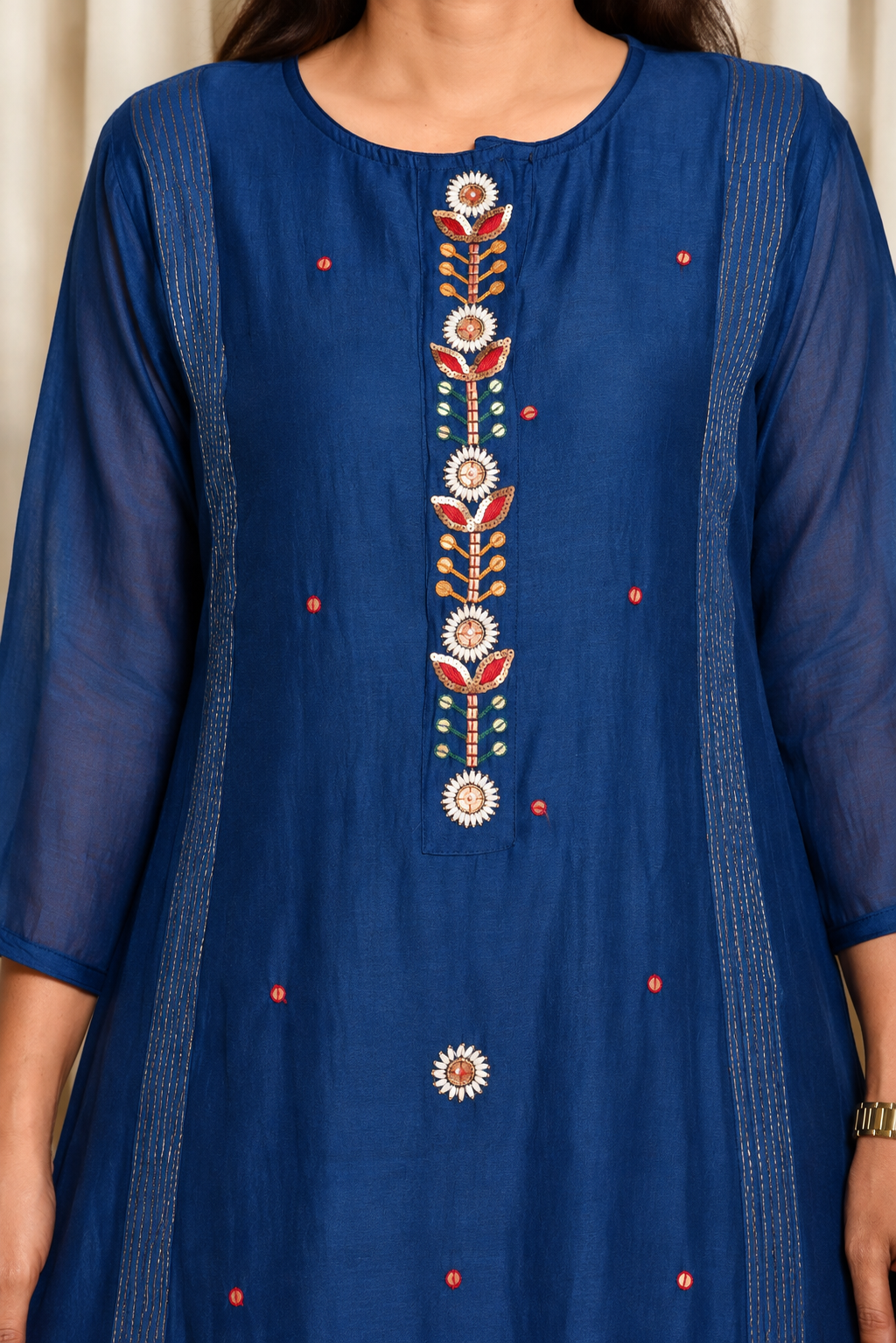 Neelam Mulchanderi Embroidered 3-Piece Suit Set