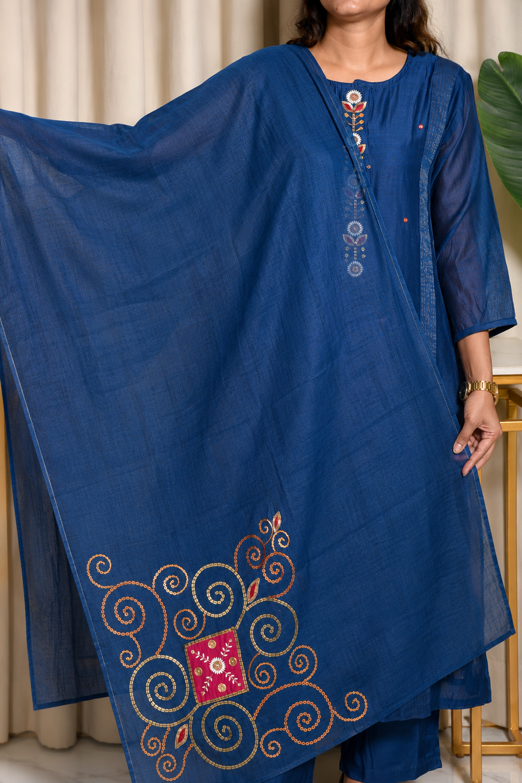Neelam Mulchanderi Embroidered 3-Piece Suit Set