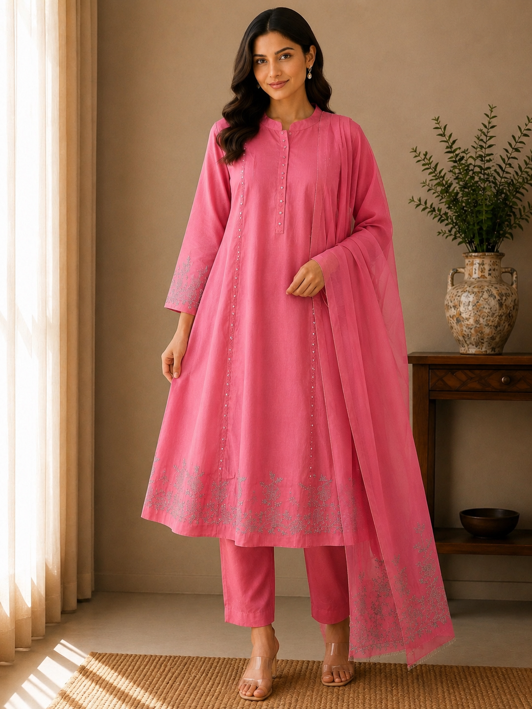 Gulabo Mulchanderi Embroidered 3-Piece Suit Set