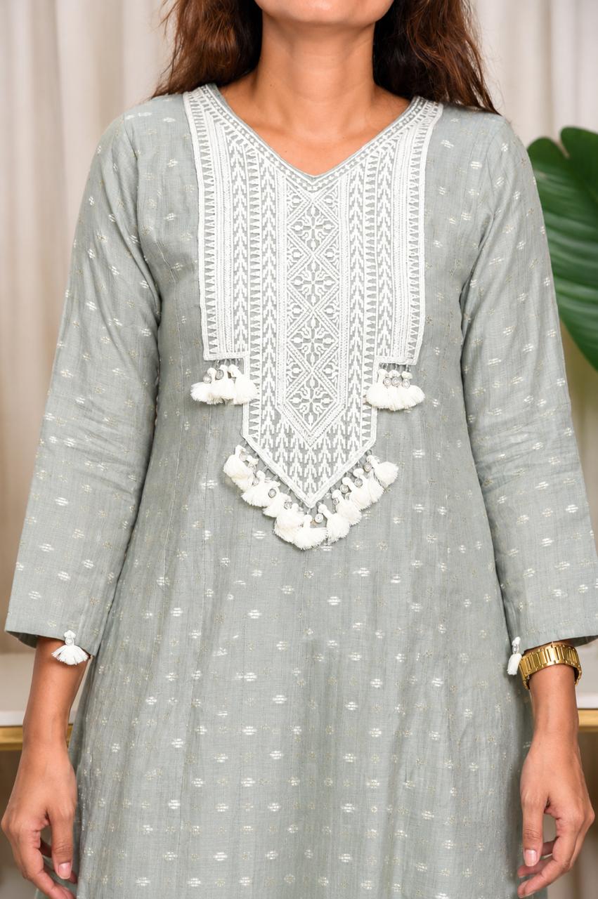 Nooré Mulchanderi Embroidered 3-Piece Suit Set